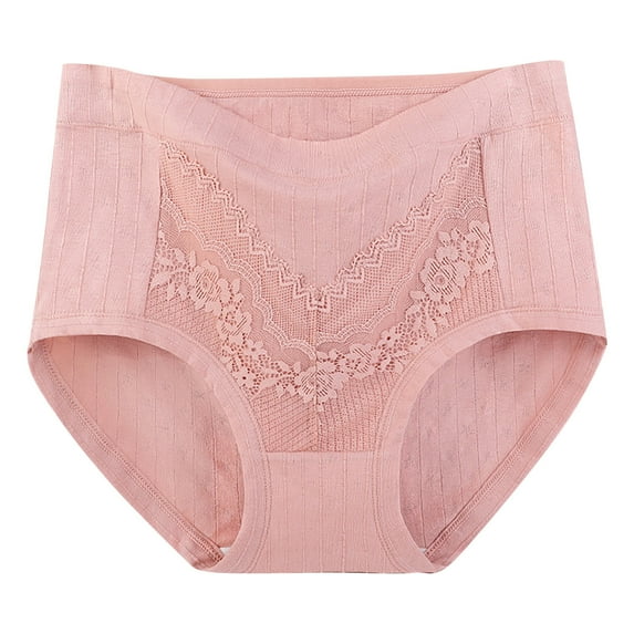 Bigersell Sheer Panties Clearance Cheeky Panties Women Tangas Panty Style P-1778 Spandex Shaping Panties Plus Size Thongs Ladies Briefs High Waist Women's Panties Orange XL