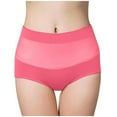 thumbnail image 1 of Bigersell Sheer Panties Clearance No Show Panties Women Period Panty Style P-59 Spandex Shaping Panties Thong Underwear Briefs High Waist Women's Panties Hot Pink XXL, 1 of 5