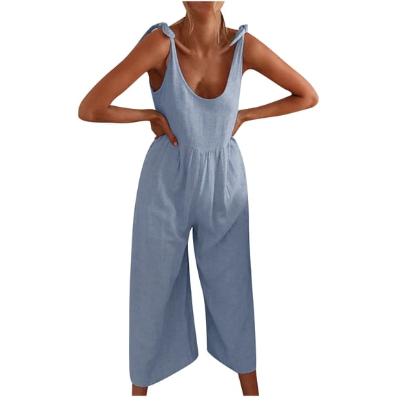 Bigersell Skinny Jumpsuits for Women Jumpsuit Fashion Casual Women Jumpsuit Solid Pockets V-Neck Ladies Loose Pants Romper Jumpsuits for Ladies High Waist