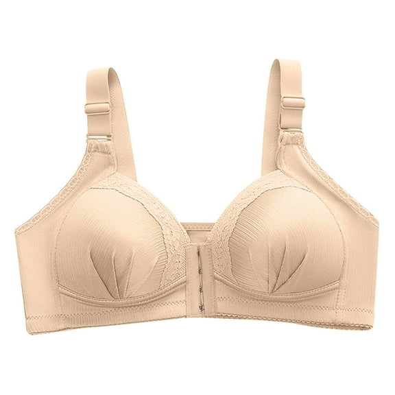 Bigersell Sleep Bra Women Solid Color Fashion Bowknot Comfortable Hollow Out Bra Underwear No Underwire Short Size T Shirt Bra, Style 8267, Khaki 36B