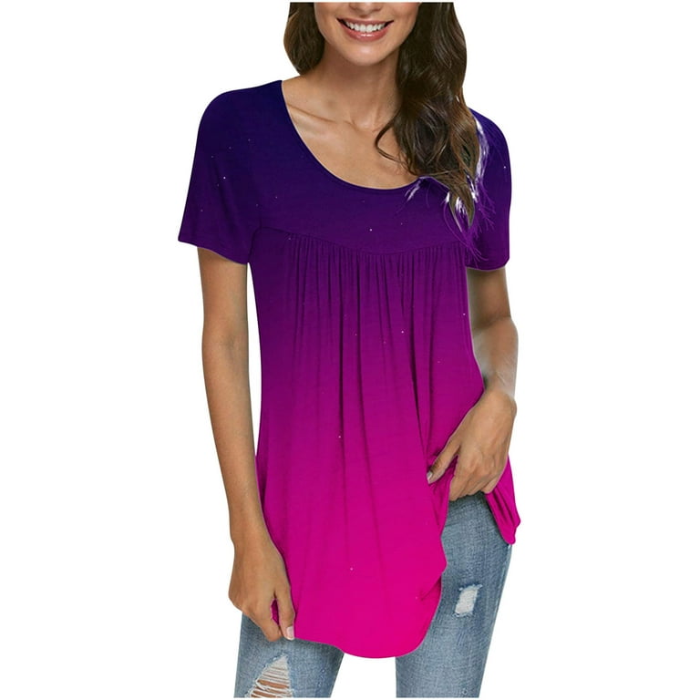 Bigersell Sleep Shirts for Women Fashion Summer Half Sleeve