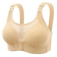 thumbnail image 1 of Bigersell Sleeping Bras for Women Deals Longline Bras for Women T-Shirt Bra Style B2384 V-Neck Back-Smoothing Bras Hook and Eye Bra Closure Short Size Long Line Bras Women Beige S, 1 of 7