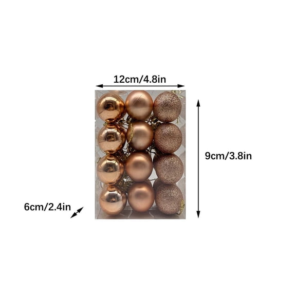 Bigersell Small Ball Ornaments - 1.18 inch 24PCS Plastic Shatterproof Christmas Ball Ornaments Set for Christmas Tree Decorations Holiday Decorative Hanging Tree Balls 2-D
