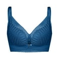 thumbnail image 1 of Bigersell Soft Bra Ladies Comfortable Breathable No Underwire Lace Push-Up Adjustment Lift Bra Woman Underwear Big & Tall Size Sports Bra for Female, Style 3853, Blue 32B, 1 of 9