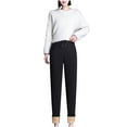 thumbnail image 1 of Bigersell Solid Blue Pant for Women Full Length Pants Ladies Fashion Loose Casual Wear Plus Fleece Warm And Fleece Sports Pants Ladies' Stretch Juniors Pants, 1 of 3