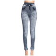 thumbnail image 1 of Bigersell High Waist Leggings for Women Full Length Pants Leggings Camouflage Imitation Denim Leggings Elastic Slim Breathable Capris Compression Leggings for Ladies, 1 of 5