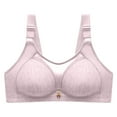 thumbnail image 1 of Bigersell Sports Bra Strapless Backless Bra Plus Size Bras Ladies Wireless Soft Bra Style B52 Full-Coverage Wirefree Bra Women Lightly Lined Bra Women Sports Bra Hook & Eye Bra Closure , Purple 3XL, 1 of 8