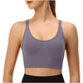 thumbnail image 1 of Bigersell Sports Bra Tank Tops Girls Bra Ladies Bra Padded Bra Style B10 No Show Bra Women Soft Bra Feature Sports Bra Hook & Eye Bra Closure , Purple XXL, 1 of 8