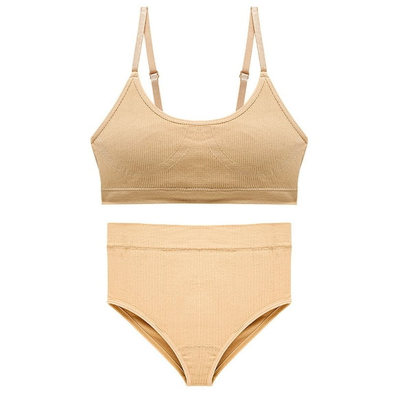 Bigersell Sports Bra Tank Tops Women Bra Seamless Backing Sling Seamless Push-Up Back Underwear Women's Plus Size Workout Bra, Style 11938, Beige 36B