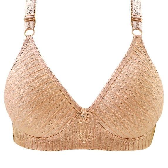 Bigersell Sports Bra Tank Tops Women Printed Push-Up Together Daily Bra Underwear No Underwire Big & Tall Size Workout Bra, Style 11803, Beige 44B