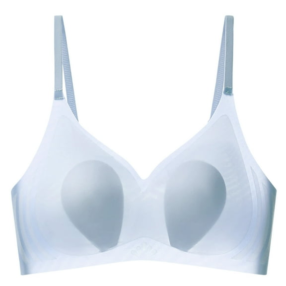 Bigersell Sports Bra Upgrade Comfortable Without Underwire Bra Balconette Bra Style F-1006 Light Blue XL