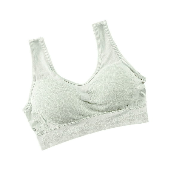 Bigersell Sports Bra for Women Girls Fashion Women Bra Solid Vest Camisole Breathable Push Up Tops Underwear Women Size Padded Bralette, Style 2961, Green