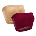 thumbnail image 1 of Bigersell Sports Bras Pack for Women Upgrade 2pc Ladies Seamless Comfortable No Underwire Breathable Gathering Bra Woman Underwear Tube Tops Seamless Bra Style F-569 Wine S, 1 of 9
