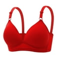 thumbnail image 1 of Bigersell Sports Bras V-Neck Wire-Free Bra Support Women Lace Bra and Panty Set Convertible Bra Style R-36 Basic Bra Strap Nylon Convertible Bra Feature Everyday Bras Underwear Red XL, 1 of 3