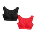 thumbnail image 1 of Bigersell Sports Bras for Women 2 Pack Seamless Bra Women Wireless Sports Bras No Underwire Comfort Soft Back-Smoothing Bras Ladies Padded Bras Seamless Bras for Women Pack C-Red 3XL, 1 of 9