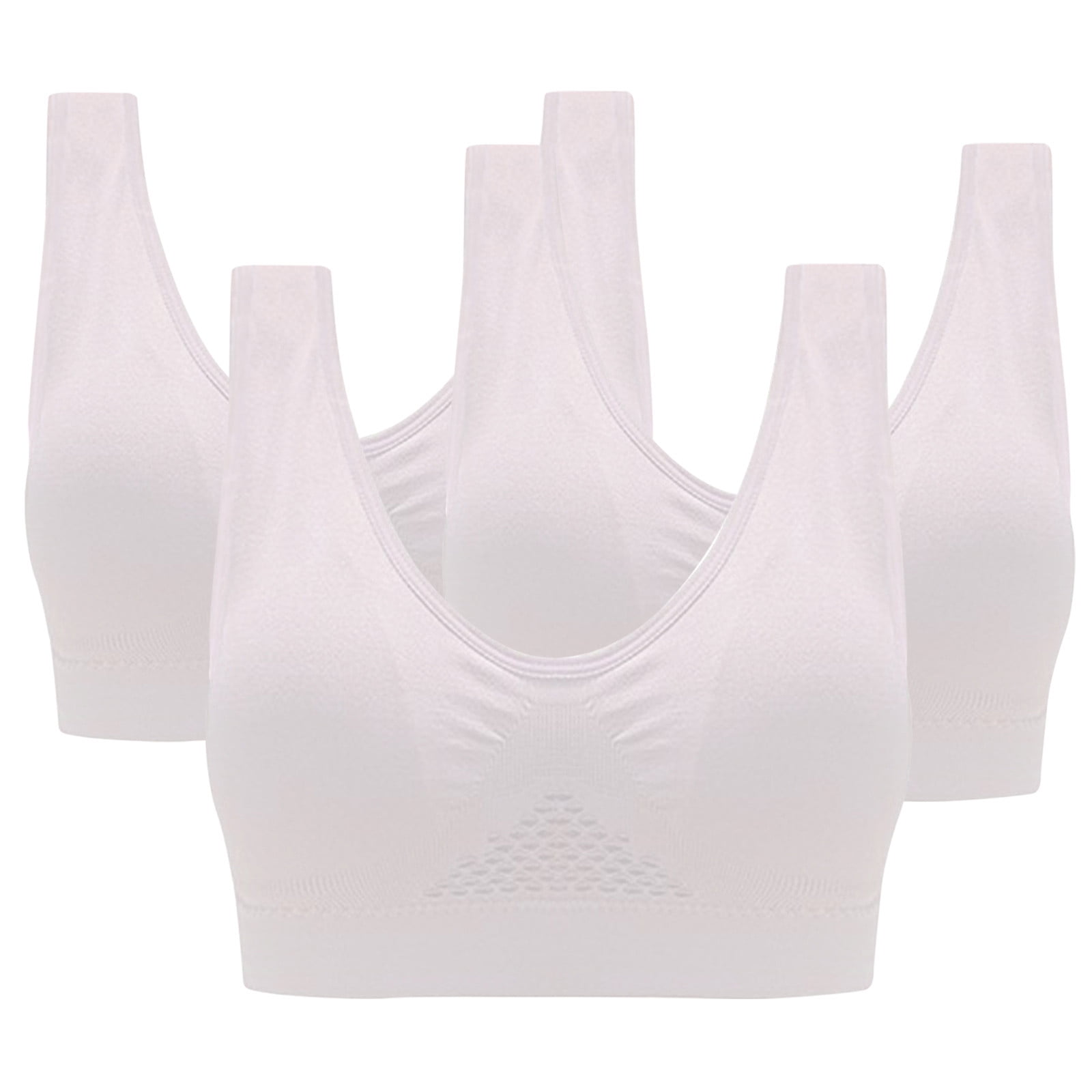 Bigersell Tank Top Bras for Women 3pc V-Neck Wire-Free Bra Support Women  Full Support Bras Padded Bra Style R-34 Basic Bra Strap Nylon Pullover Bra