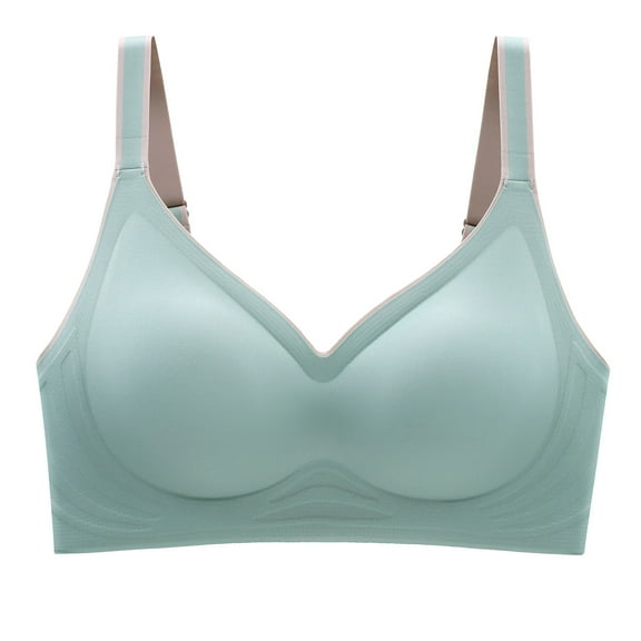 Bigersell Sports Bras for Women High Support Large Bust Sale Push up Bras for Women Soft Bra Style R1192 V-Neck No Underwire Bras Hook and Eye Bra Closure Women's Plus Size Cute Bras Green XL