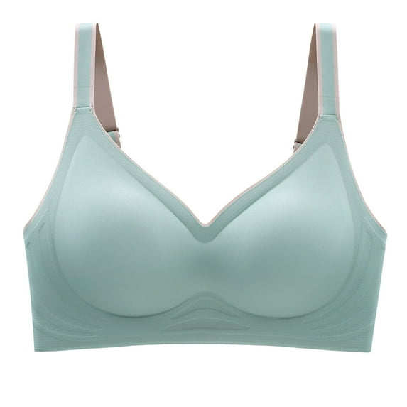 Bigersell Sports Bras for Women High Support Large Bust Sale Push up Bras for Women Soft Bra Style R1192 V-Neck No Underwire Bras Hook and Eye Bra Closure Women's Plus Size Cute Bras Green XL