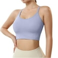 thumbnail image 1 of Bigersell Sports Bras for Women Padded Sale Cotton Sports Bras for Women Wire-Free Bra Style B2147 V-Neck Full-Coverage Bras Pull-On Bra Closure Women's Plus Size Long Sports Bras for Women Purple L, 1 of 8