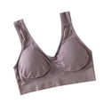 thumbnail image 1 of Bigersell Sports Bras Women Plus Size Padded Bra Solid Wireless Bras No Underwire Solid Color Ladies Bralette Yoga Workout Bra Underwear Pull On Everyday Bras Brown 6XL, 1 of 3