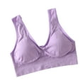 thumbnail image 1 of Bigersell Sports Bras Women Plus Size Padded Bra Solid Wireless Bras No Underwire Solid Color Ladies Bralette Yoga Workout Bra Underwear Pull On Everyday Bras Purple XL, 1 of 3