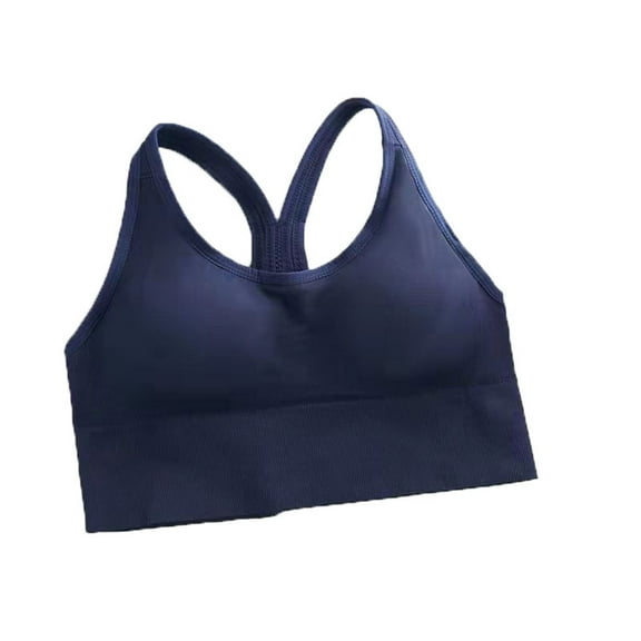 Bigersell Sports Bras for Women Removable Cup Racerback Workout Yoga Bras for Women Padded Sports Bra Women's Athletic Underwear Crop Tank Tops Running Bra High Support Navy L