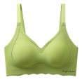 thumbnail image 1 of Bigersell Sports Bras for Women V-Neck Padded Bras No Underwire Back Hook and Eye Closure Womens Solid Color Wireless Bralette Ladies Push up Bra Comfort Soft Full-Coverage Bras Green M, 1 of 6