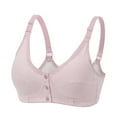 thumbnail image 1 of Bigersell Strapless Backless Bra Front Snap Closure V-Neck Wire-Free Bra Support Women Padded Bralette Convertible Bra Style R-238 Basic Bra Strap Nylon Full-Coverage Everyday Bras Underwear Pink L, 1 of 5