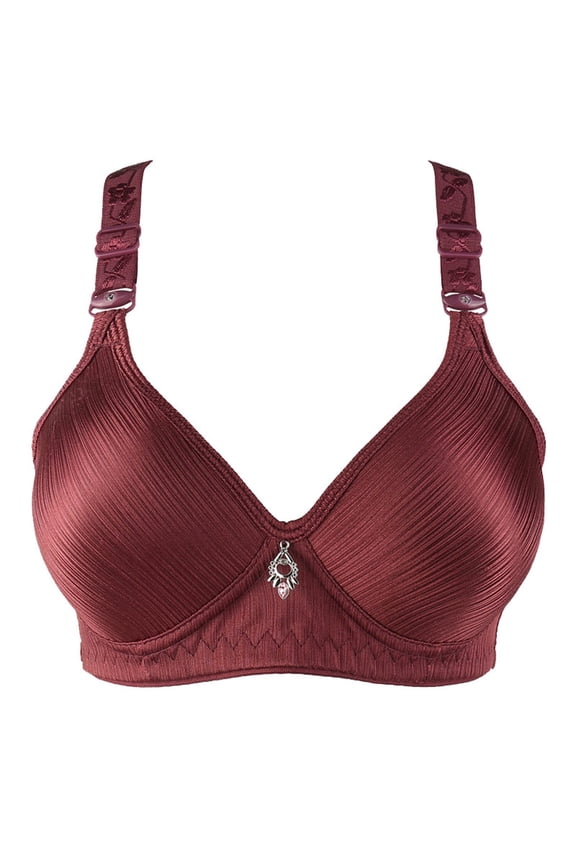 Strapless Backless Bra Women Bra Lingerie Seamless 1 Piece Elastic Comfort Cotton Vest Bra Underwear Women Size Corset Bra, Style 13551, Wine 40B