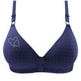 thumbnail image 1 of Bigersell Strappy Sports Bra New Woman's Embroidered Seamless Comfortable Breathable Bra Underwear No Underwire Full-Figure Bra Style F-1116 Dark Blue M, 1 of 3