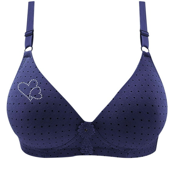 Bigersell Strappy Sports Bra New Woman's Embroidered Seamless Comfortable Breathable Bra Underwear No Underwire Full-Figure Bra Style F-1116 Dark Blue M