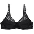 thumbnail image 1 of Bigersell Support Yoga Bra Trendy Women's Solid Color Lace Underwire Oversized Gathering Underwear Daily Bra Cami Bra Style F-1047 Black XL, 1 of 2