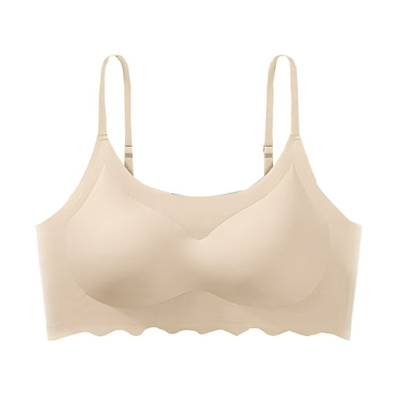 Bigersell T Shirt Bra Deals Woman's Embroidered Seamless Comfortable Breathable Bras Comfort Bralettes Everyday Bra Sport Bra Style F-1176 Beige XL