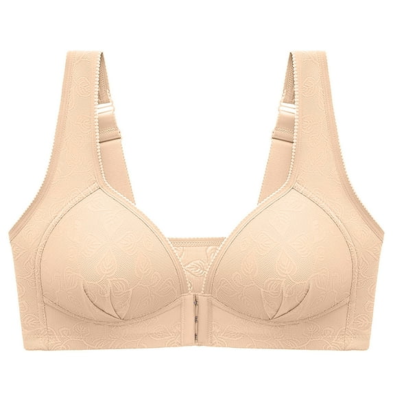 Bigersell T Shirt Bra Women Bra Soild Wire Free Underwear 1 Piece Bra Everyday Underwear Women Size Females Sports Bra, Style 4893, Beige 38B