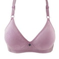 thumbnail image 1 of Bigersell T-Shirt Bra Women V-Neck Push up Bras Padded Bralette Comfortable Strap Floral Lace Bra Hook and Eye Closure Female Wire-Free Bra Comfortable Soft Sports Bras T-Purple L, 1 of 4