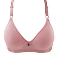 thumbnail image 1 of Bigersell T-Shirt Bra Women V-Neck Push up Bras Padded Bralette Comfortable Strap Floral Lace Bra Hook and Eye Closure Female Wire-Free Bra Comfortable Soft Sports Bras T-Pink XL, 1 of 4
