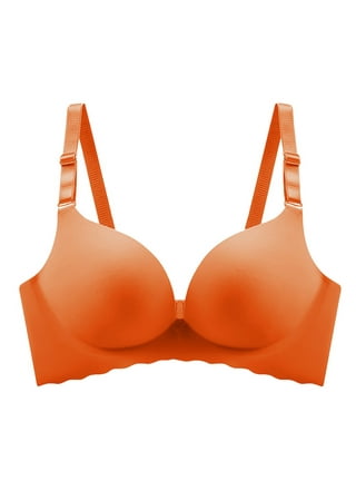 PAVVOIN Multi-design push-up Women Push-up Lightly Padded Bra (Black,  Orange)