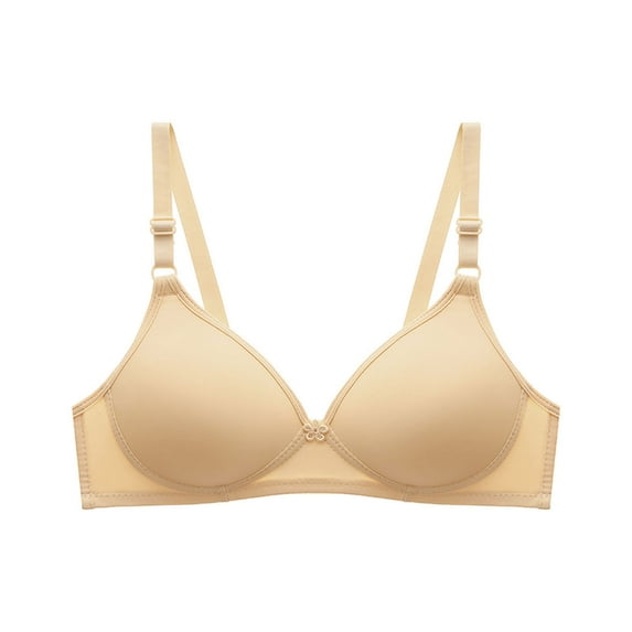 Bigersell T-Shirt Bras for Women Comfort Soft Lightly Lined Wireless Bras Solid Women’s Sports Bras No Underwire Everyday Bra Padded Bralette Push-up Bra S-1-Beige XXL