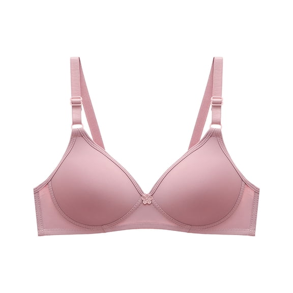 Bigersell T-Shirt Bras for Women Comfort Soft Lightly Lined Wireless Bras Solid Women’s Sports Bras No Underwire Everyday Bra Padded Bralette Push-up Bra S-1-Pink XXL