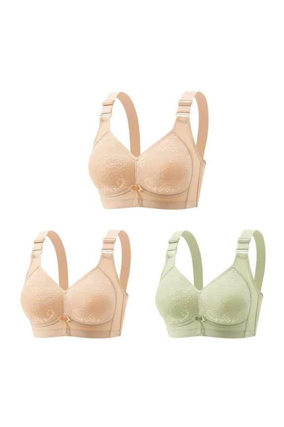 T-Shirt Bras for Women Plus Size Discouts Woman's Fashion Comfortable Breastplate Lace Breathable Bra Underwear No Underwire Seamless Bra Style F-508 Yellow L