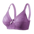 thumbnail image 1 of Bigersell T-Shirt Bras for Women Sale Sleeping Bras for Women Sport Bra Style B3925 V-Neck Convertible Bras Hook and Eye Bra Closure Tall Size Longline Bras for Women Purple M, 1 of 3