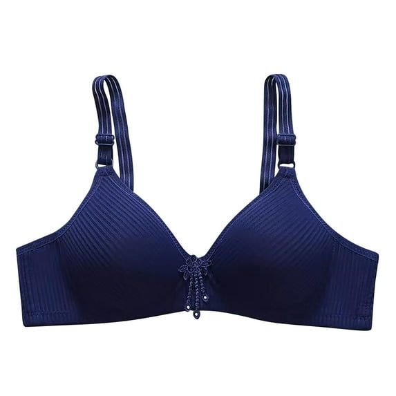 Bigersell T-Shirt Bras for Women V-Neck Push up Bra No Underwire Ladies Padded Bralette Hook and Eye Closure Everyday Bras Womens Wireless Bras S-9-Dark Blue 42