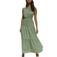 thumbnail image 1 of Bigersell Tank Maxi Dress for Women Fashion Bohemian Crew Neck Elastic Sleeveless Solid Ankle-Length Dress Women's Plus Ball Gown Dress Style 4380, Female Ankle Length Dresses Gray S, 1 of 9