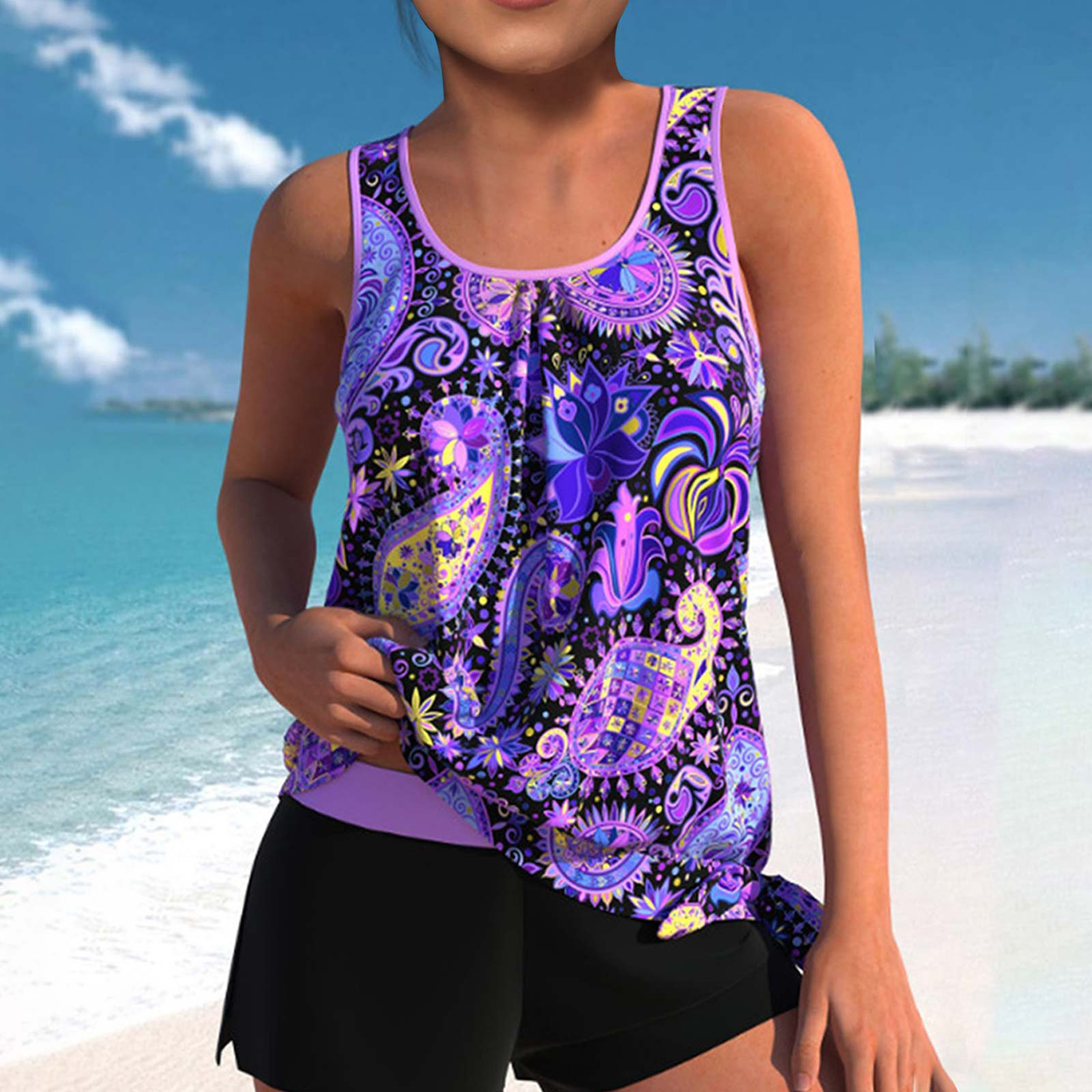 Bigersell Tankinis Swimwear for Women Summer Cute Modest Swimsuits Female Training Bra Bikini