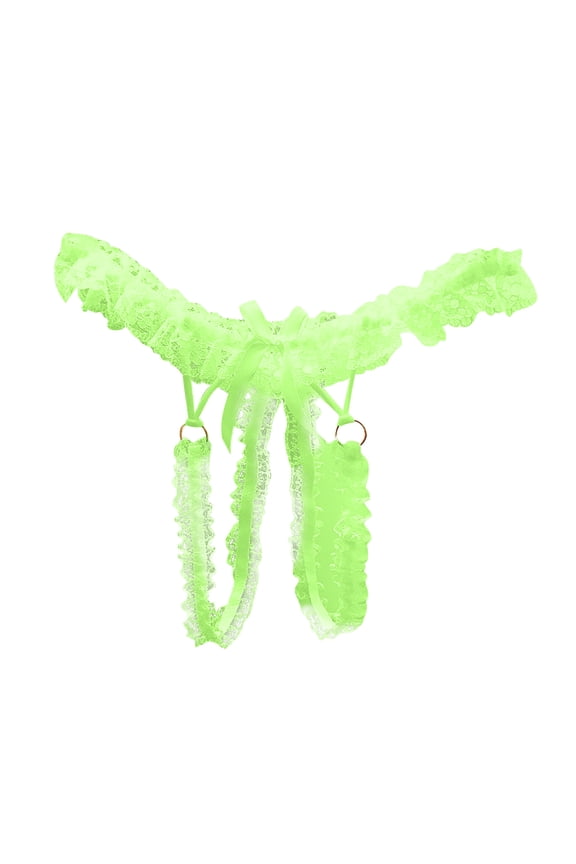 Thong Panties for Women Floral Lace Mesh Lingerie Underwear Breathable Comfortable Bikini Panties Women’s G-String Lace Briefs Underpants Green One Size