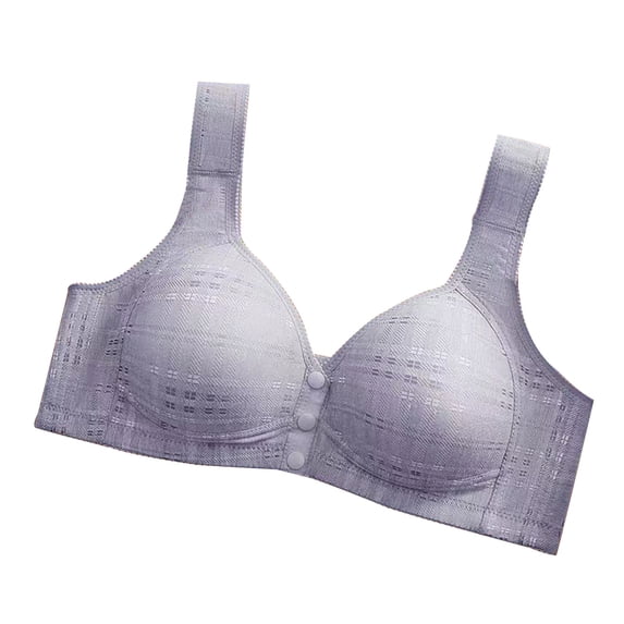 Bigersell Training Bra Front Snap Closure V-Neck Wire-Free Bra Support Women Sport Bras Demi & Balconette Bra Style R-15 Basic Bra Strap Nylon No Underwire Bra Everyday Bras Underwear Light Blue L