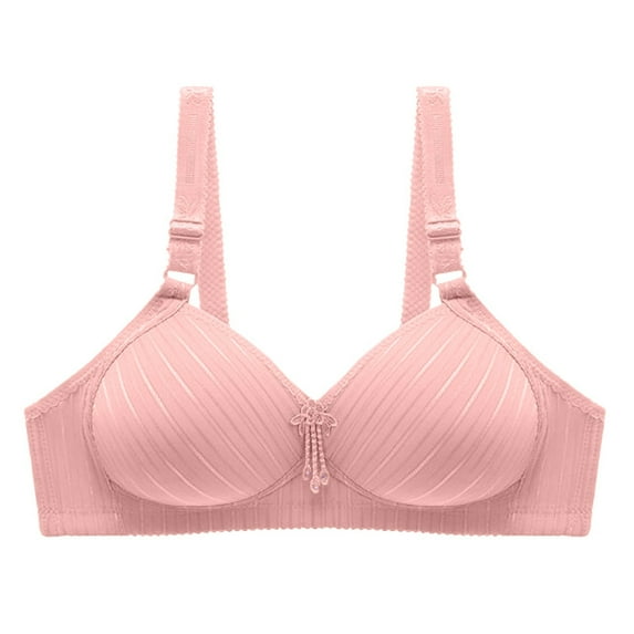 Bigersell Training Bra Women's Non Underwire Comfortable Printing Plus Size Four Breasted Bra Underwear Female Polyester Full Coverage Bra Women Full-Figure Bra, Style 348, Red L