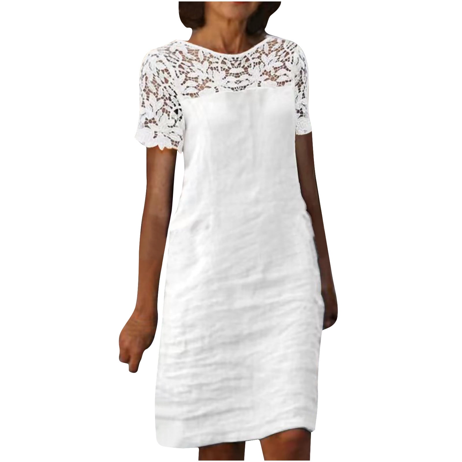 Kuhl Size Xl Women's White Textured Short Sleeve T-Shirt Dress