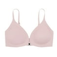 thumbnail image 1 of Bigersell Tube Tops Bra Front Snap Closure V-Neck Wire-Free Bra Support Women Exercise Bras Wire-Free Bra Style R-237 Basic Bra Strap Nylon Pullover Bra Feature Everyday Bras Underwear Pink L, 1 of 6