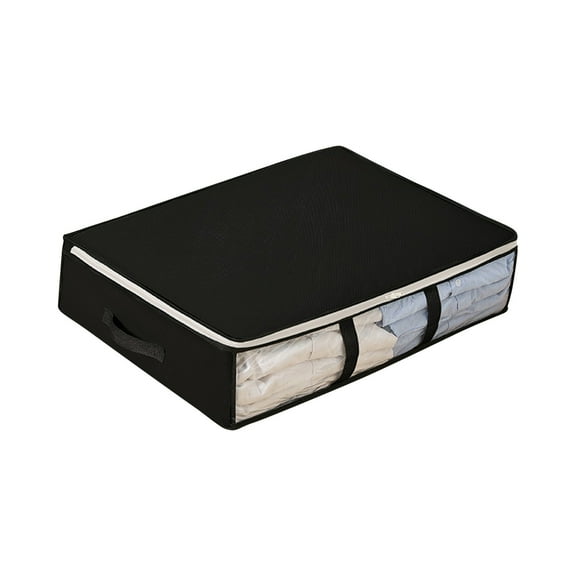 Bigersell Under-Bed Storage Bags for Clothes Storage Bins Foldable Closet Organizers Storage Containers with Carrying Handle for Clothing, Blanket Home Storage & Organization Black One Size